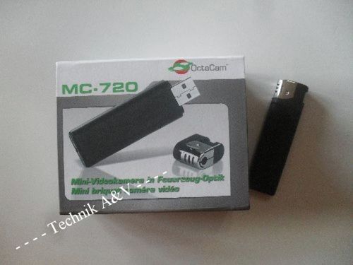 OctaCam 1 - 3-Mega microSD Videokamera MC-720 in Feuerzeug-Optik