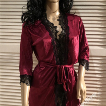 Kimono/ Nachthemd mit Spitze und 3/4 Ärmeln - Größe : L