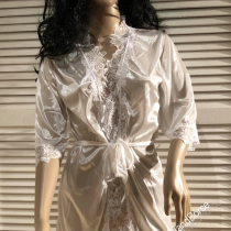 Kimono/ Nachthemd mit Spitze und 3/4 Ärmeln - Größe : S